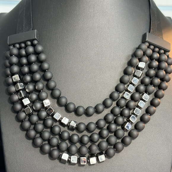 Chicos, NWT black and silver beaded necklace - Picture 12 of 15